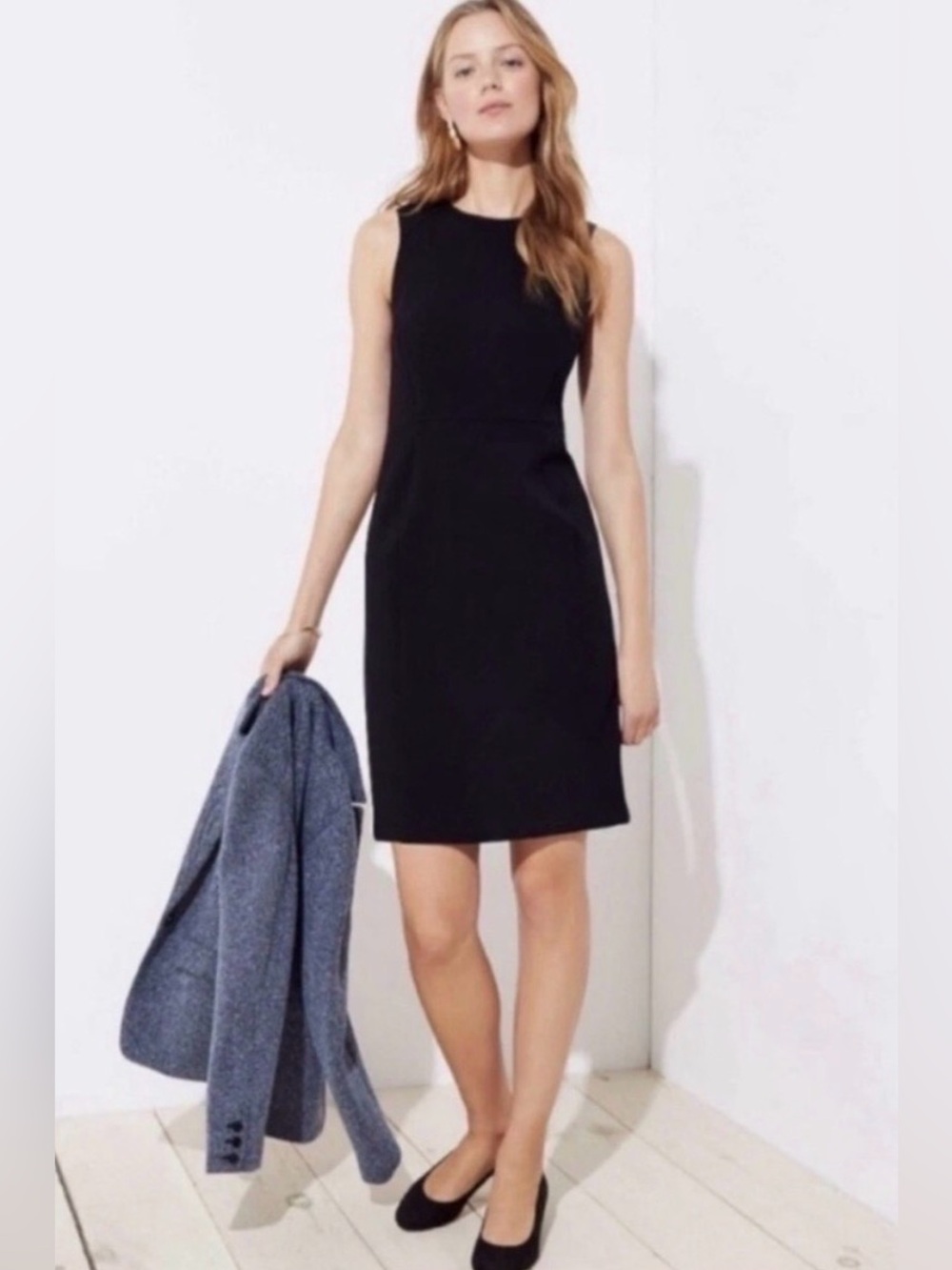 Ann Taylor Black Sleeveless Sheath Dress